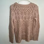 Loft  Crewneck Sweater Light Pink Loose Knit Photo 8