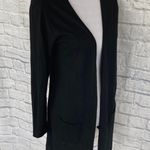New York & Co. women S open front cardigan w/pouch pockets black Photo 3