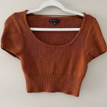 Kendall + Kylie  Crop Top Short Sleeve Size Small Knit Boatneck Pullover Photo 0