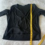 White Birch Women's M Wrap Front Plunge Rib Sweater Charcoal Gray Contemporary Photo 5