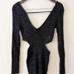 Open Edit Sparkle Cutout Sweater Mini Dress Black/Silver Size Medium NEW Photo 8