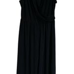 Nicole Miller NWT  V Neck Asymmetric Leg  Jersey Jumpsuit cropped 90s sz 2X Photo 3