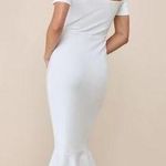 Lulus  How Much I Care Ivory Off-the-Shoulder Midi Dress Mermaid Wedding Bride S Photo 1