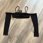 Forever 21  Crop Top NEW Black Long Sleeve Large Stretchy Photo 6