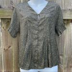 Dolan green printed peplum short sleeve blouse Photo 0