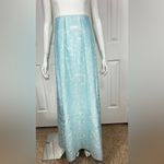Belle Badgley Mischka ELEGANT MAXI BLUE FLORAL BALLGOWN DRESS SIZE 4. Photo 2