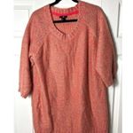 H&M Pink Multi Color Crewneck 3/4 Sleeve Long Tunic Acrylic Sweater Size Small Photo 5