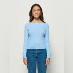 Nation Ltd Nation Val Off the Shoulder Ribbed Top in Bell Blue size Photo 1