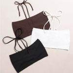 SheIn  Black, White, and Brown Tube Tops Photo 1