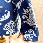 Classic Elements Vintage Women's XL Blue Floral Cardigan Sweater Cotton Photo 4