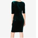 Betsey Johnson Green Velvet Retro Pinup Wiggle Dress Size 8 Photo 1