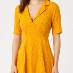 & Other Stories & OTHER STORIES Floral Collared Skater Dress Yellow Sz 4 Photo 0