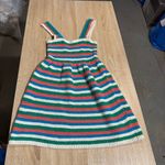ZARA  Multicolored Striped Knit A-Line Cotton Blend Summer Beach Dress Size Small Photo 0