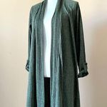 Simplicity  | Green Ribbed Roll Tab Knit Sweater Cardigan Sz L Photo 2