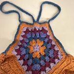 Free People NEW SZ LARGE L  BELLA CROCHET CROPPED CROP HALTER TANK TOP SHIRT BOHO Photo 4