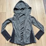 XCVI  Heathered Knit Sweater Yoga Cardigan Grey Black Open Front Sweater Medium Photo 5