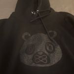 Black Hoodie with Glitter Panda Design Size M Photo 3