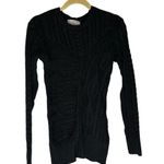 Modern Citizen NWOT Black Chunky Knit Long Sleeve Cable Knit Fitted Sweater Sm Photo 0