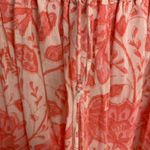 Alice Bell Boho Floral Midi Dress Coral Womens XS Silk Cotton Orange Photo 6
