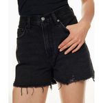 NWT Denim Forum 90s boyfriend black eyeliner raw hem mini shorts high waisted 29 Photo 0