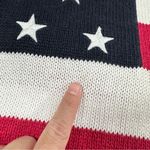 Christopher & Banks  Vintage American Flag Knit Sweater Shortsleeve Patriotic L Photo 12