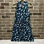 Crown & Ivy Dolphin Dress Sleeveless Cinched Waist Keyhole Back Button Blue 4P Photo 1