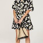 Diane Von Furstenberg  Beata Black Floral Print A-Line Short Sleeve Mini Dress XS Photo 0