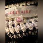 Solitaire  Black and White Striped Crochet Cardigan Photo 3
