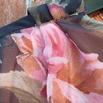 Vintage Floral Layered Maxi Dress with Pink and Brown Roses Women’s Size XL Photo 6