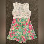 Lilly Pulitzer  Sadie Romper Size 0 Raz Berry Catty Shack Photo 1