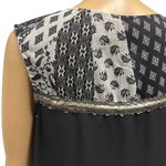 V Cristina Sleeveless Hi Low Tunic Blouse Top Beaded Paisley V Neck Womens Small Black Photo 3