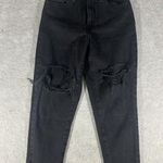Levi's  High Waisted Mom Jeans Womens 26 Black Distressed 100% Cotton Dark‎ Wash Photo 0