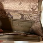 B. Makowsky leather wallet, taupe with rose gold chain accent 8”x4” Tan Photo 6