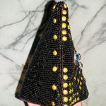 Mary Frances Brown Gold Beaded Cross Phone Bag Handbag Purse Crossbody Clutch Photo 3