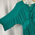 ASOS  Size 6 Front Tie Cutout Swing Dress Bow Flutter Sleeves V Neck Jewel Tone Photo 3