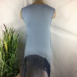 Venus Blue Sleeveless Fringe Hem Tunic Tank Top XS Photo 1