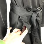 Vertigo Paris Classic Double Breasted Black Belted Trench Coat Size Medium Photo 10