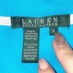 Lauren Ralph Lauren Blue Embroidered V Neck Polo Photo 4