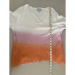Michael Stars Knit Ombre Dip Dye White Lavender Pink Orange Sweater Medium Photo 4