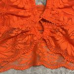 Aerie  Hibiscus Lace Halter Bralette Orange Small NEW Photo 3
