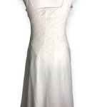 Nine West Vintage White Lace Corset Detail Sleeveless Midi Dress Photo 4