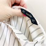 ZARA  Basic Striped Cream/Black Hi-Lo Cropped Short Sleeve Top Photo 1