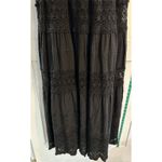 LOVE the Label Anthropologie Black Flocked Lace Crochet Tiered Cotton Maxi Sz XS Photo 5