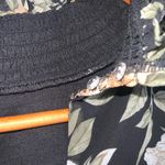 En Saison Black Cream & Olive Floral Long Sleeve Smock Ruffle Top Blouse Large Photo 10