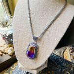 Sterling Purple/Yellow Tourmaline Necklace Purple Photo 3