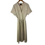Alex Marie Women's Size 16 Khaki Tan Belt Utility Dress Pockets Linen Blend Photo 1