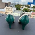 Perry Ellis Vintage Green and White Leather Heels Size 7 western cowgirl retro Photo 5