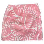 Bahama Hand Prints Vintage Women’s Sz 12 Pink White Palm Leaf Print Cotton Skirt Photo 1