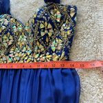 Alyce Paris  size 6 blue formal prom beaded rhinestone dress chiffon midi dress Photo 9
