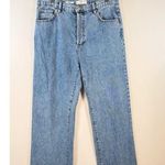 Mango  Women Jeans Blue Nora High Rise Wide Leg Denim Raw Hem Medium Wash Size 10 Photo 5